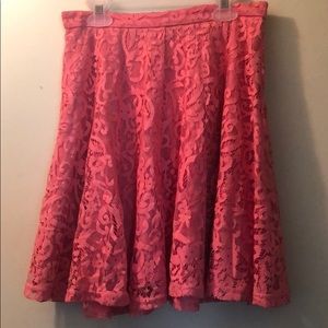 Pink lace skirt